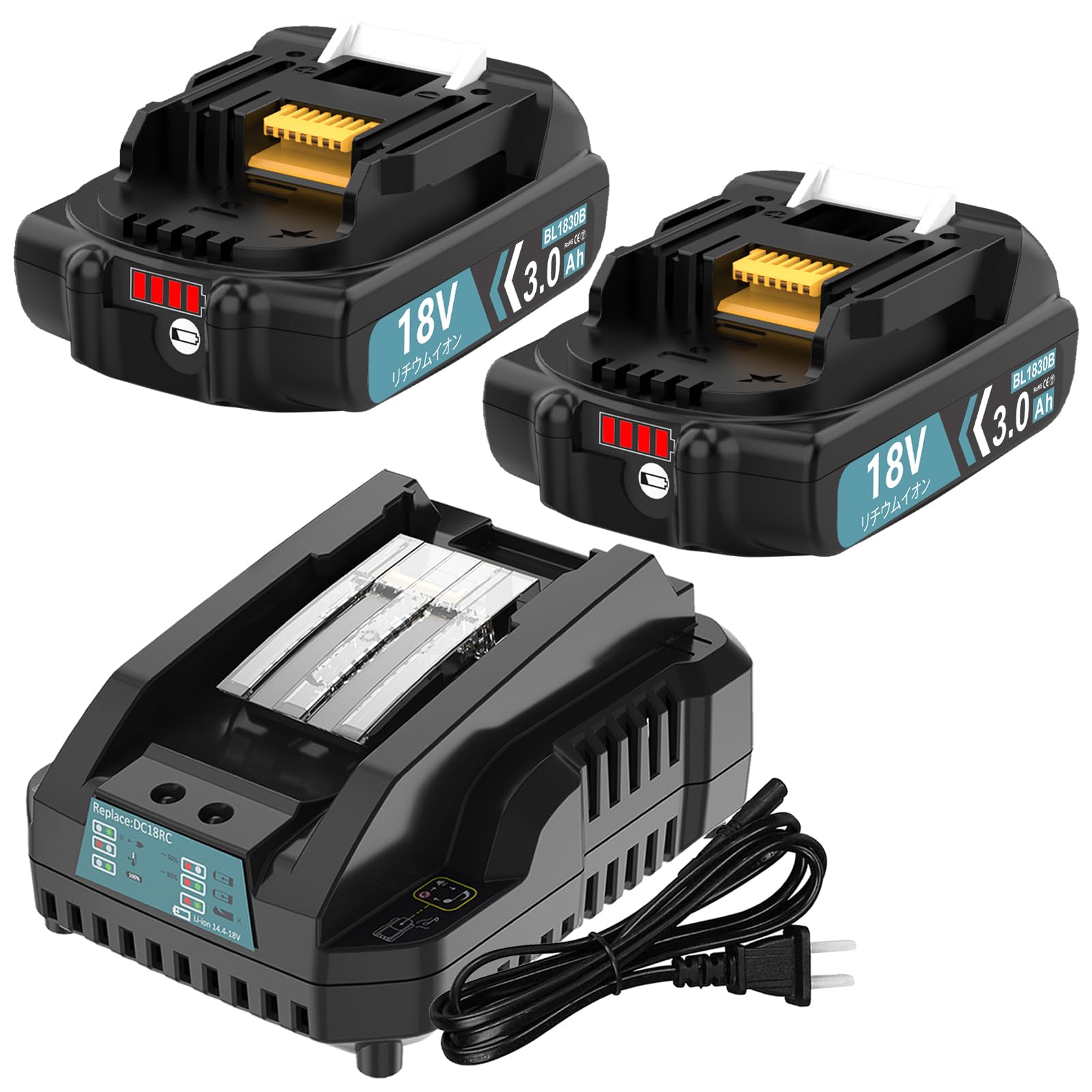充電68回と74回 マキタ makita 18V リチウムイオン バッテリー BL1860B